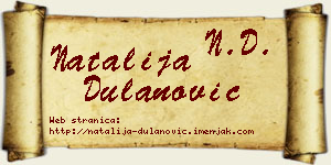Natalija Dulanović vizit kartica